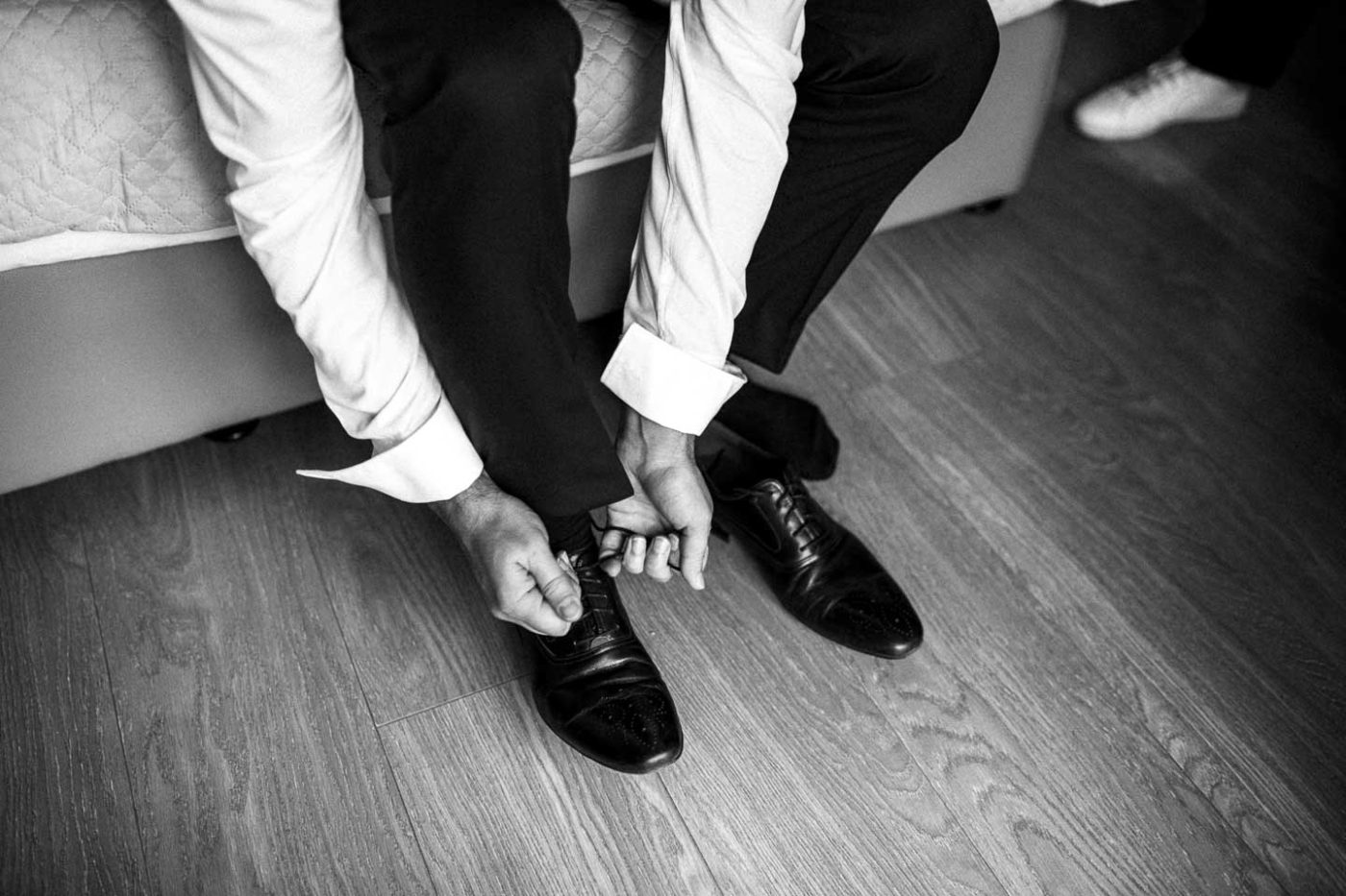 Groom Shoes getting Ready